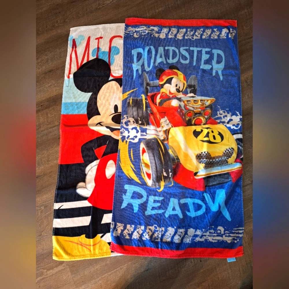 2 vintage Disney Mickey Mouse beach towels